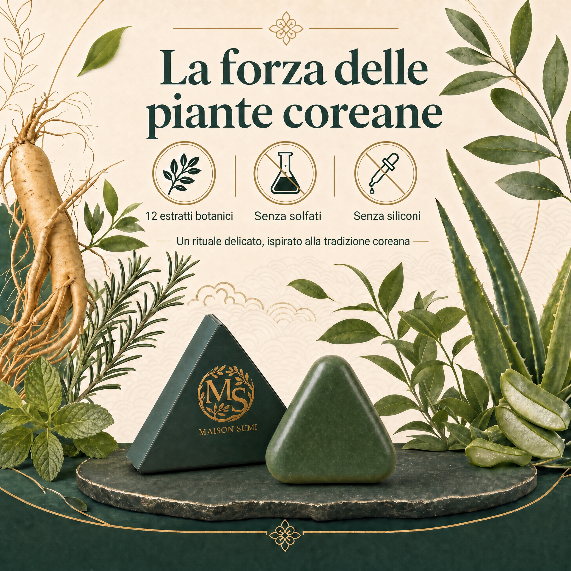 Sapone anticaduta | 12 erbe coreane naturali